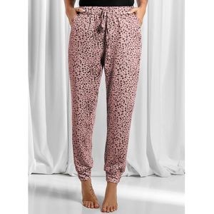 Women Cheetah Animal Print Casual Drawstring Elastic Waist Joggers with pockets